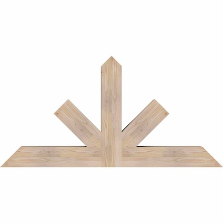 Ekena Millwork Saratoga Smooth Timber Gable Bracket, Douglas Fir, 60"W x 30"H x 5 1/2"D x 5 1/2"F, 12/12 Pitch GBW060X30X0606SAR00SDF